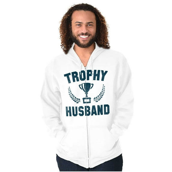 Trophy Husband Best Partner Hubby Men's Big & Tall Graphic Zip Up Hoodie Brisco Brands 3X