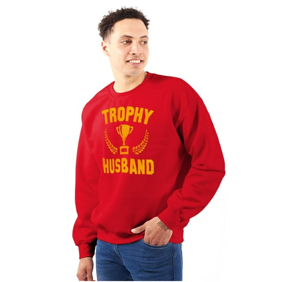 Trophy Husband Best Partner Hubby Men's Crewneck Sweatshirt Brisco Brands S