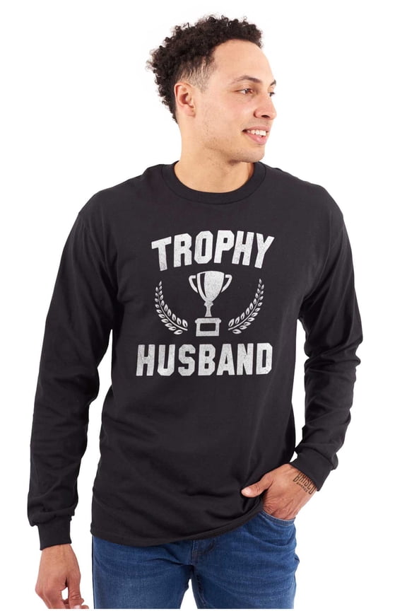Trophy Husband Best Partner Hubby Men's Long Sleeve Tee T Shirt Brisco Brands S