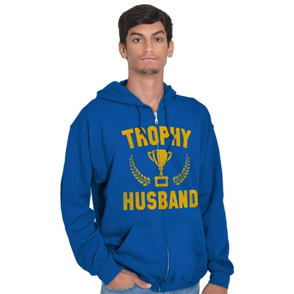 Trophy Husband Best Partner Hubby Zip Hoodie Sweatshirt Men Brisco Brands X
