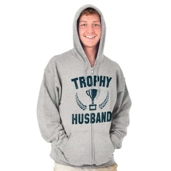 Trophy Husband Best Partner Hubby Zip Hoodie Sweatshirt Men Brisco Brands X