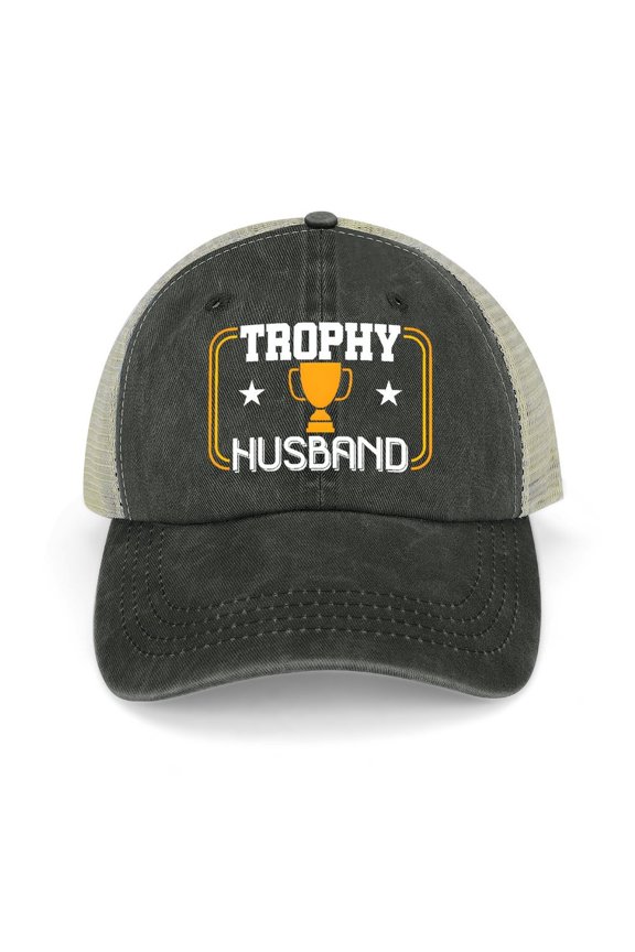 Trophy Husband Black Hat Adjustable Funny Fashion Unisex Baseball Cap for Men Women