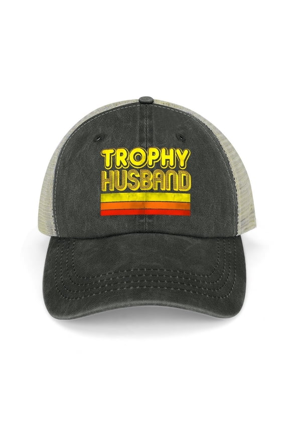 Trophy Husband Black Hat Adjustable Funny Fashion Unisex Baseball Cap for Men Women