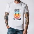 thumbnail image 1 of Trophy Husband Lion Sunglasses Funny Father Retro Humor Graphic T-shirt, up to size 5XL., 1 of 2
