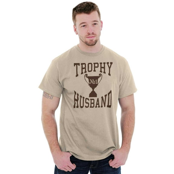 Trophy Husband No. 1 Hubby Award Men's Big & Tall Crewneck Graphic Tee Brisco Brands 3X