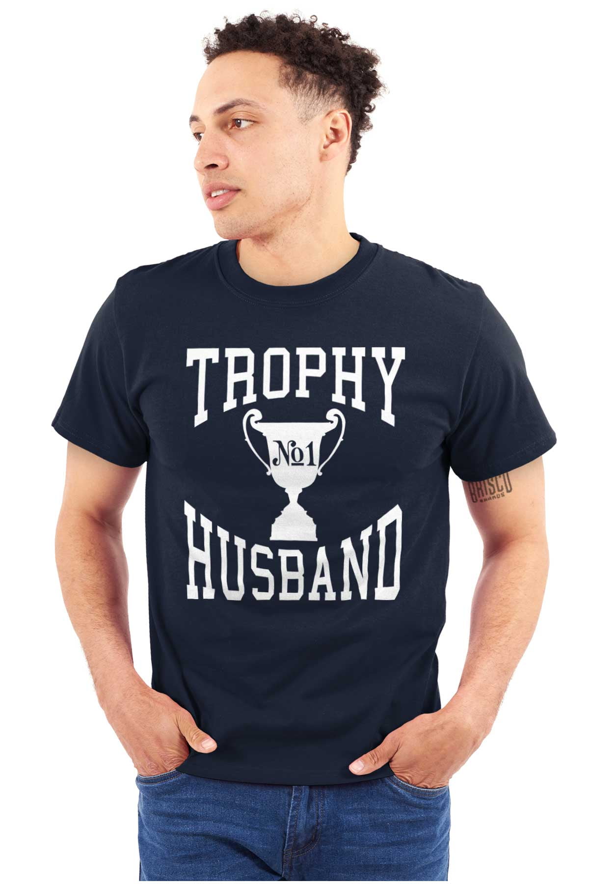 Trophy Husband No. 1 Hubby Award Men's Big & Tall Crewneck Graphic Tee ...