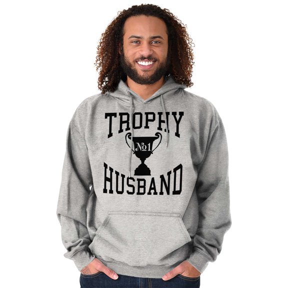 Trophy Husband No. 1 Hubby Award Men's Big & Tall Graphic Hoodie Brisco Brands 3X