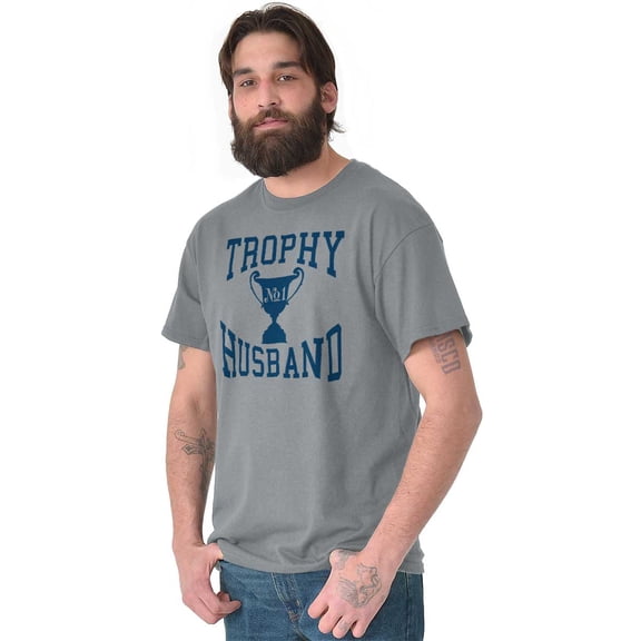 Trophy Husband No. 1 Hubby Award Men's Graphic T Shirt Tees Brisco Brands L
