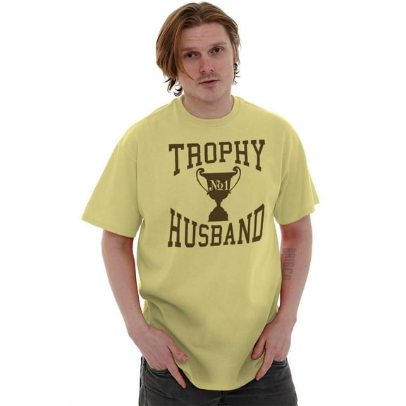 Trophy Husband No. 1 Hubby Award Men's Graphic T Shirt Tees Brisco Brands M