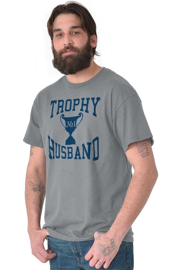 Trophy Husband No. 1 Hubby Award Men's Graphic T Shirt Tees Brisco Brands X