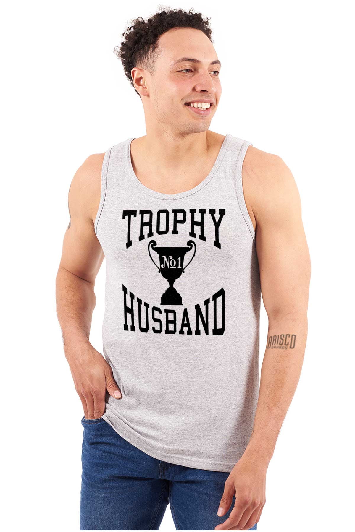 Trophy Husband No. 1 Hubby Award Men Big & Tall Tank Top Brisco Brands ...