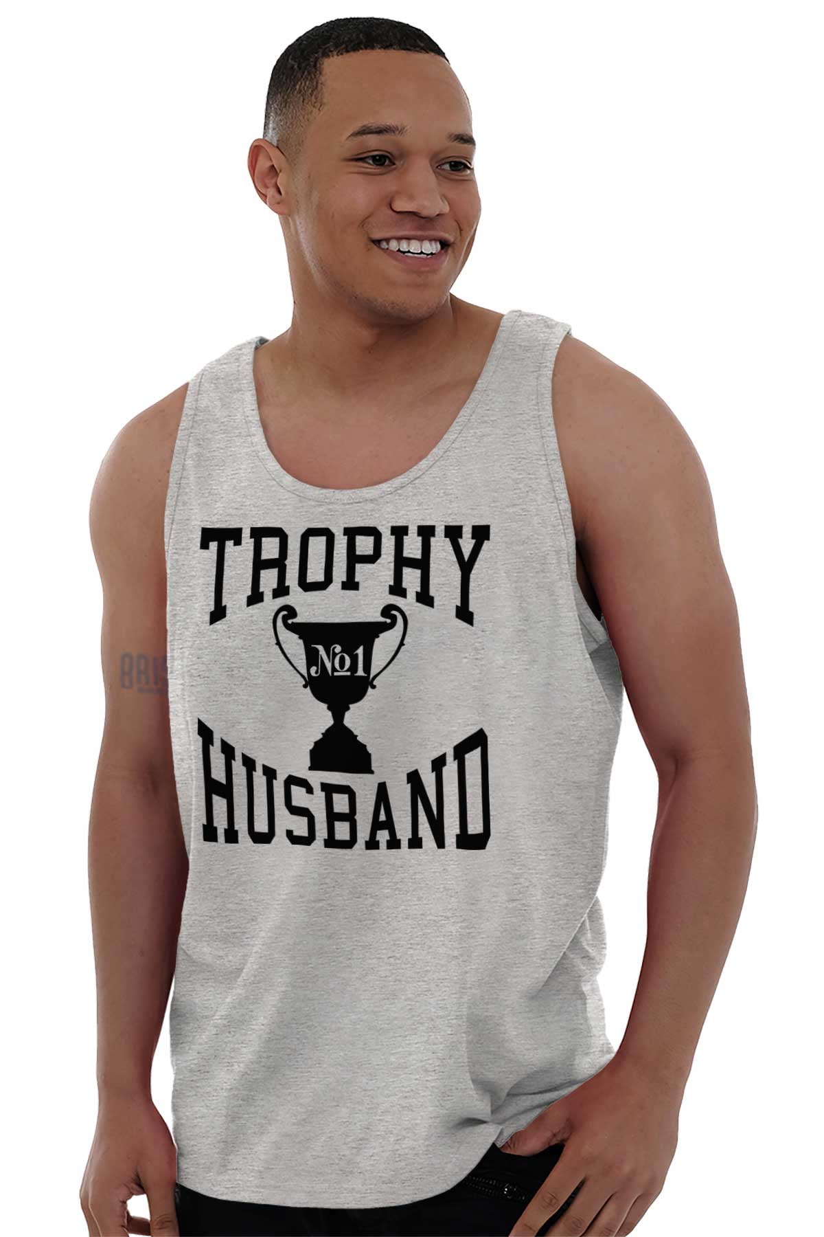 Trophy Husband No. 1 Hubby Award Tank Top Sleeveless Tee Men Brisco ...