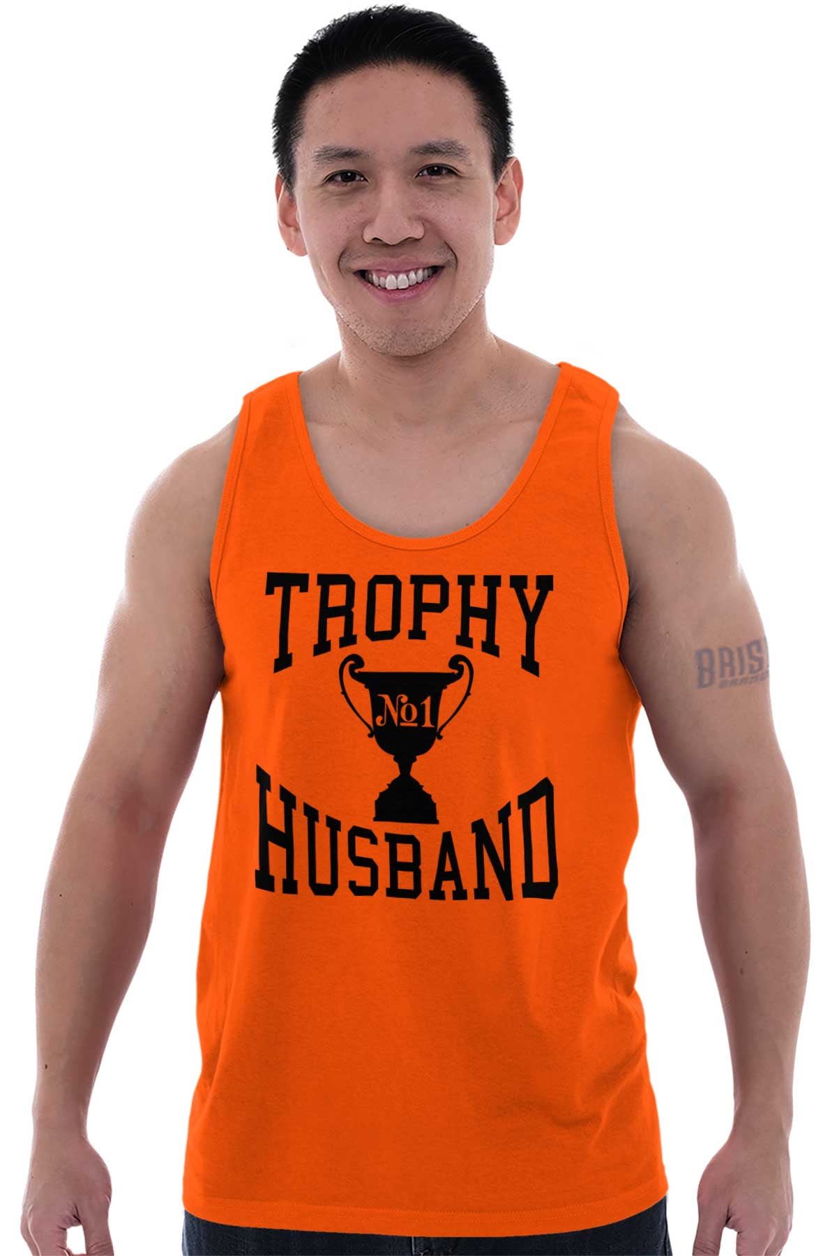 Trophy Husband No. 1 Hubby Award Tank Top Sleeveless Tee Men Brisco ...