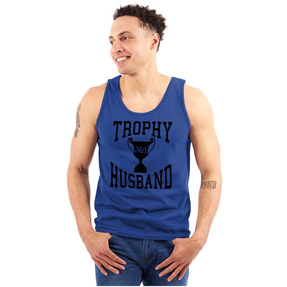 Trophy Husband No. 1 Hubby Award Tank Top Sleeveless Tee Men Brisco Brands S