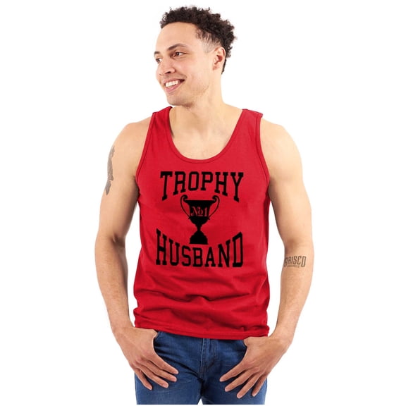 Trophy Husband No. 1 Hubby Award Tank Top Sleeveless Tee Men Brisco Brands X