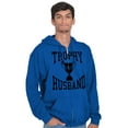 thumbnail image 1 of Trophy Husband No. 1 Hubby Award Zip Hoodie Sweatshirt Men Brisco Brands L, 1 of 6