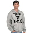thumbnail image 1 of Trophy Husband No. 1 Hubby Award Zip Hoodie Sweatshirt Men Brisco Brands M, 1 of 1