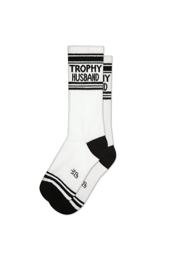 Trophy Husband, Novelty Gift Socks for Men, Women and Teens, Cool Crew Socks (Made in the USA)