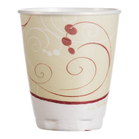 Trophy Plus Dual Temperature Insulated Cups In Symphony Design, 8 Oz, Beige, 100/Pack