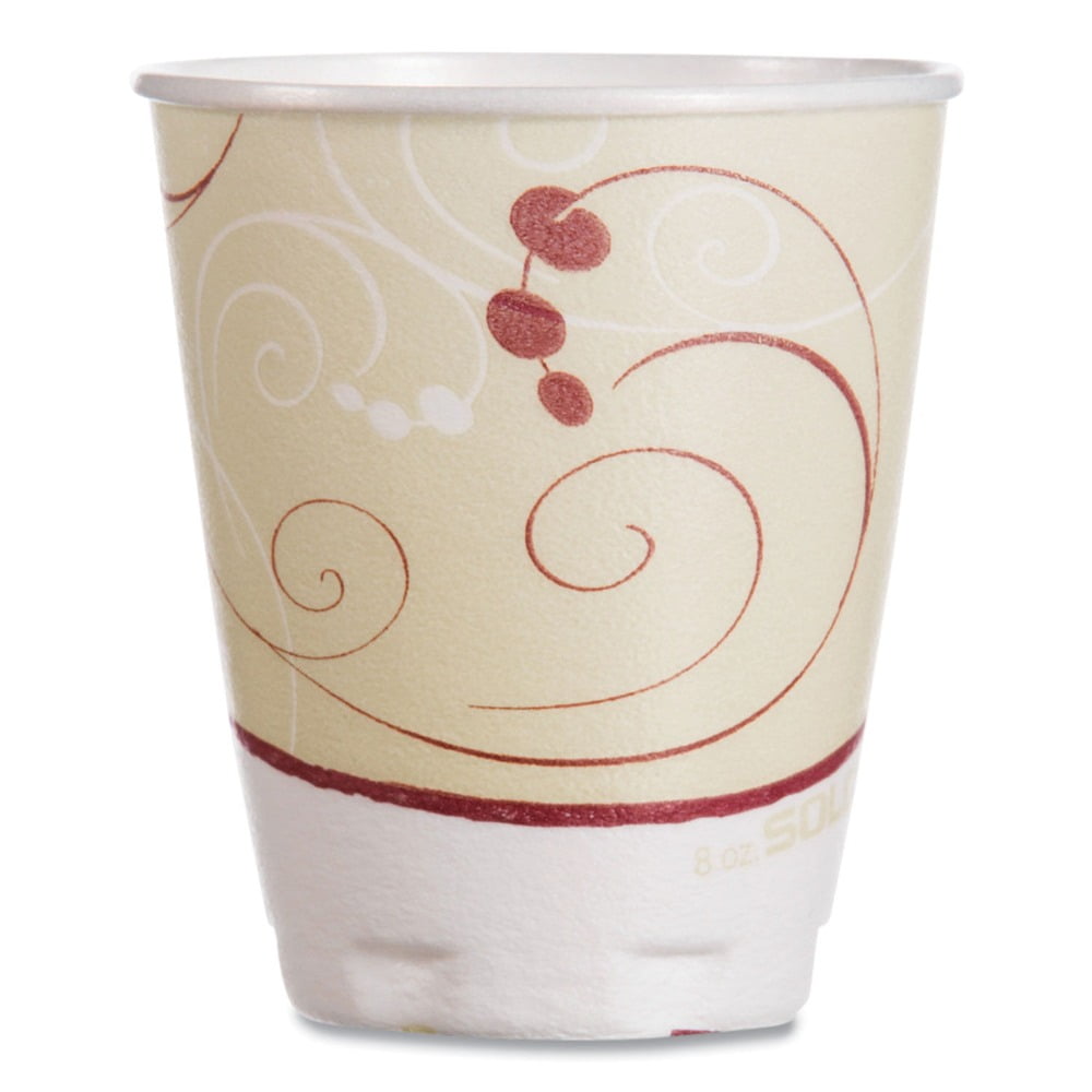 Trophy Plus Dual Temperature Insulated Cups In Symphony Design, 8 Oz, Beige, 100/Pack