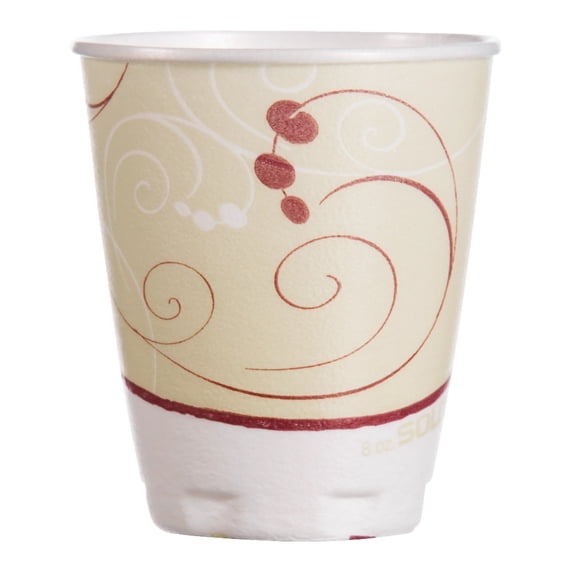 Trophy Plus Dual Temperature Insulated Cups In Symphony Design, 8 Oz, Beige, 100/Pack