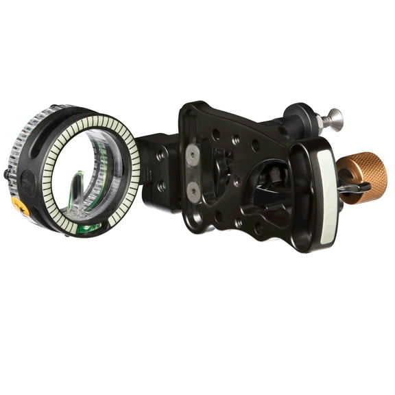 Trophy Ridge Drive Slider Sight with Adjustable Indicator Pin, Nylon Bushings for Smooth, Quiet Movement, Precision Installed Bubble Level and Ultra-bright Vertical Fiber Optic Pin