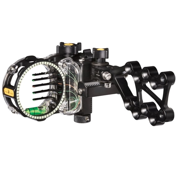 Trophy Ridge React® Pro™ 5-Pin Sight with React Technology and Tool-less Micro-Click Adjustments – Right Hand – Black