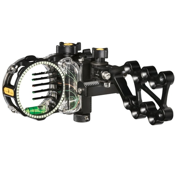 Trophy Ridge React® Pro™ 5-Pin Sight with React Technology and Tool-less Micro-Click Adjustments – Right Hand – Black