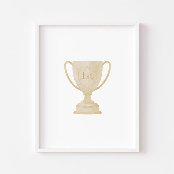 Trophy Wall Art, Sports Nursery Decor, Unframed Paper Poster 8x10in