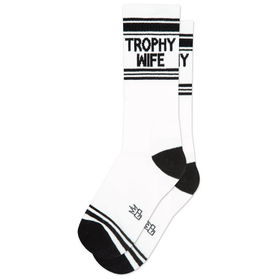 Trophy Wife, Novelty Fashion Socks for Men, Women and Teens, Unisex Gym Socks ( Made in the USA )