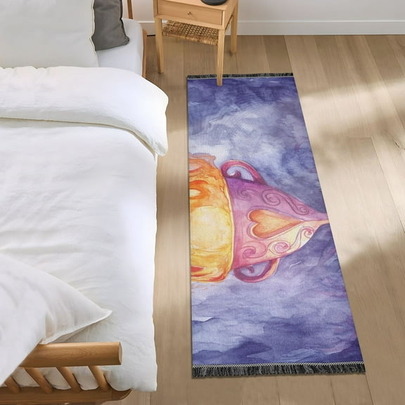 Trophy with Fire Runner Area Rug 2x6 Soft Non-Slip Washable Bedside Carpet for Hallway Bedroom Living Room Home Decor