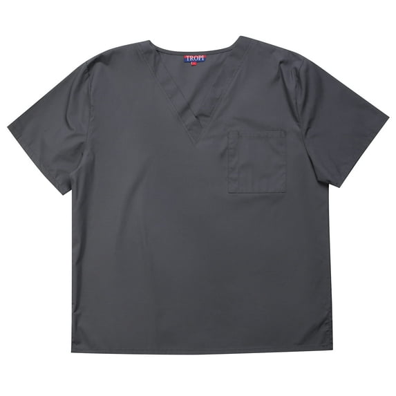 Tropi Men's Scrub Top Uniforms for Men (3X-Large, Pewter)