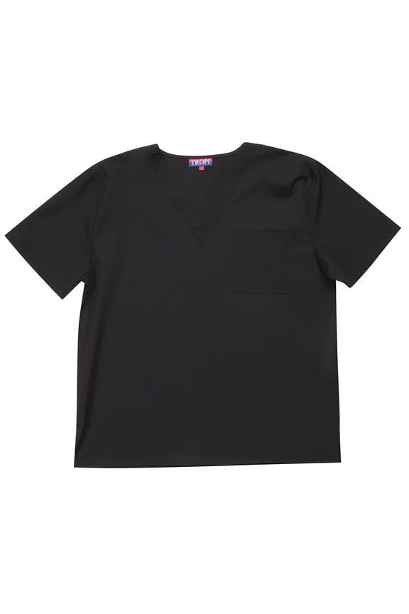 Tropi Men's Scrub Top Uniforms for Men (Black, Small)