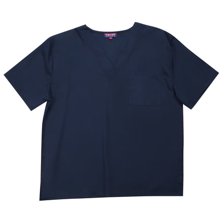 Tropi Men's Scrub Top Uniforms for Men (Large, Navy)