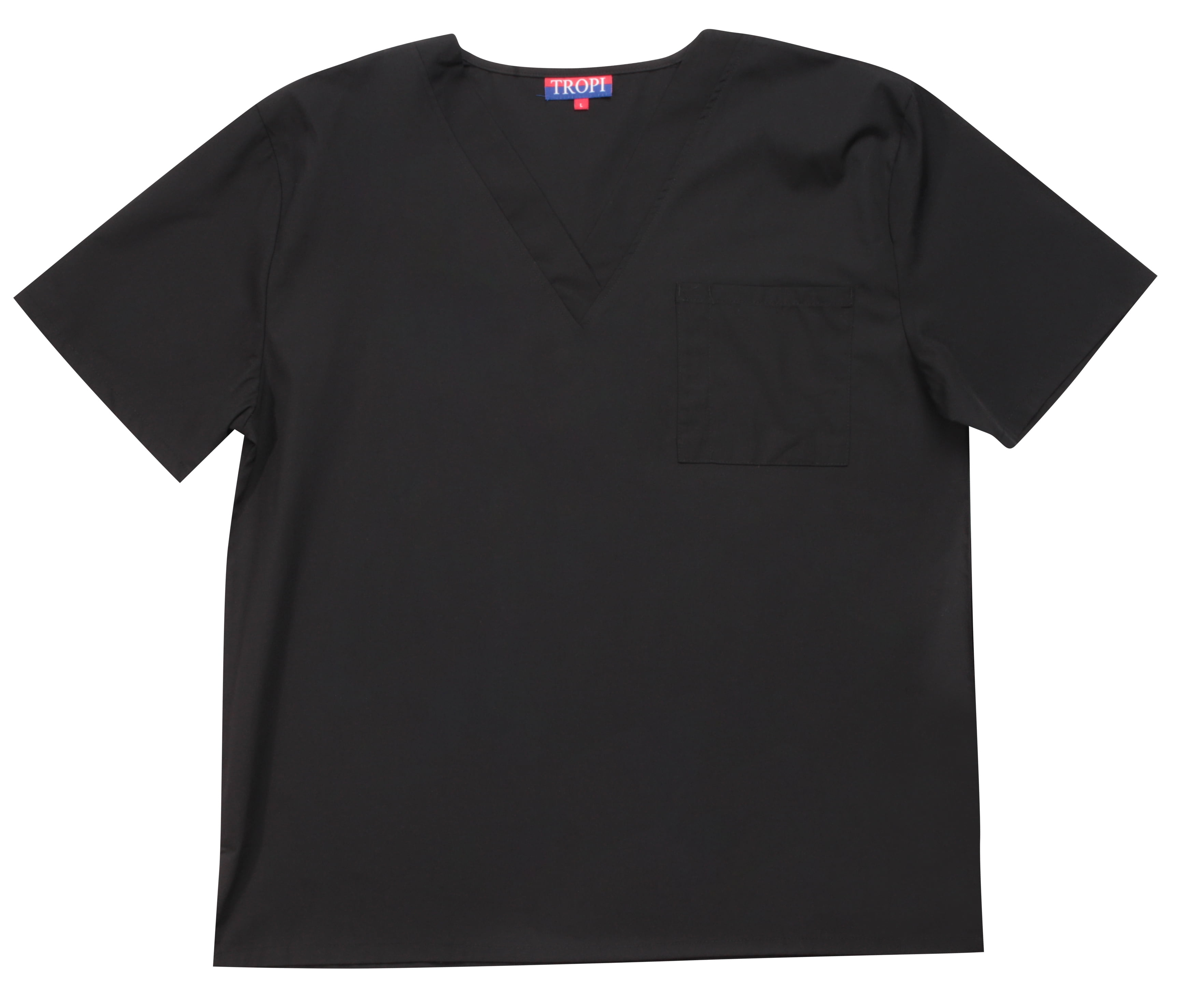 Tropi Men's Scrub Top Uniforms for Men (Medium, Black)
