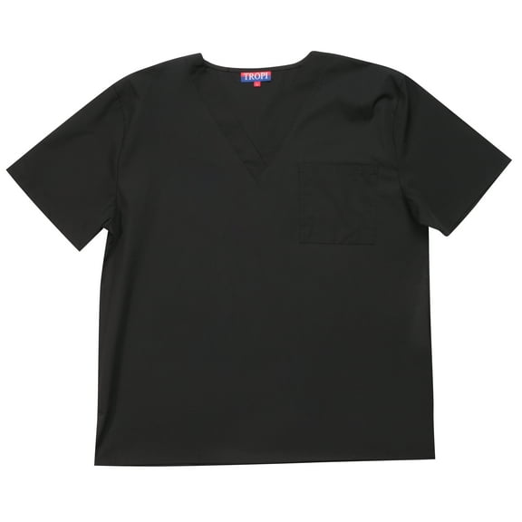 Tropi Men's Scrub Top Uniforms for Men (Medium, Black)