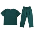 thumbnail image 1 of Tropi Mens Scrub Sets - Four Pocket Medical Scrubs Uniform (V-Neck with Cargo Pant) (Hunter, Large), 1 of 3