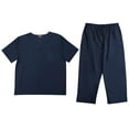 thumbnail image 1 of Tropi Mens Scrub Sets - Four Pocket Medical Scrubs Uniform (V-Neck with Cargo Pant) (Navy, 3X-Large), 1 of 3