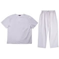 thumbnail image 1 of Tropi Mens Scrub Sets - Four Pocket Medical Scrubs Uniform (V-Neck with Cargo Pant) (White, Medium), 1 of 3