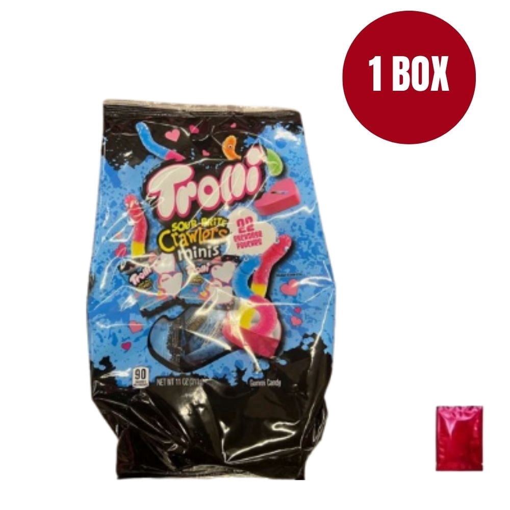 Trolli Sour Brite Crawlers minis, 1 pack Game Candy with LaPrima Morceau Bonbon Bonus