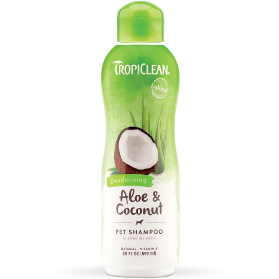 TropiClean Aloe & Coconut Deodorizing Shampoo for Pets, 20oz