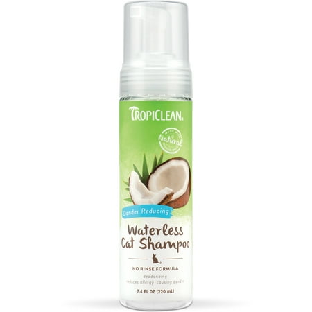 TropiClean Dander Reducing Waterless Shampoo for Cats, 7.4 oz.
