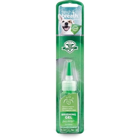 TropiClean Fresh Breath Dental & Oral Care Brushing Gel for Pets, 2oz - - Removes Plaque & Tartar