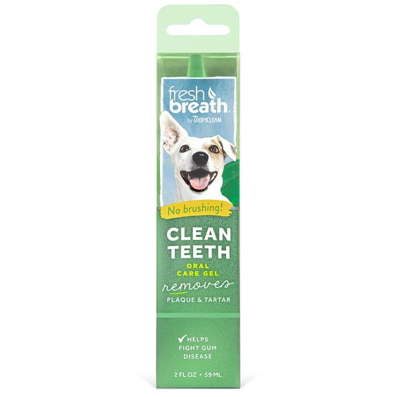 TropiClean Fresh Breath No Brushing Clean Teeth Dental & Oral Care Gel for Dogs, 2oz
