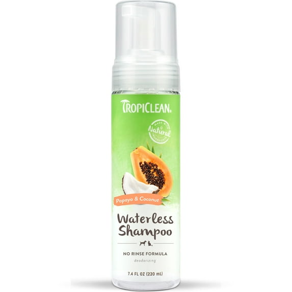 TropiClean Papaya Waterless Shampoo for Pets, 7.4oz -