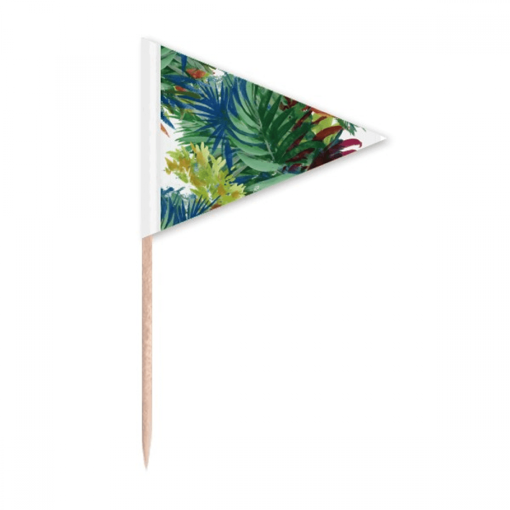 Tropic Drawing Art Flower Toothpick Triangle Cupcake Toppers Flag ...