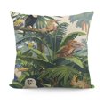 thumbnail image 1 of Tropic Exotic Trees And Animals Throw Pillow Cover ，Parrot Zebra Monkey Tree Bird Flower Leaf Plant Summer Square Throw Pillow Cases，Polyester Throw Cushion Covers For Couch Sofa Bedroom, 1 of 5