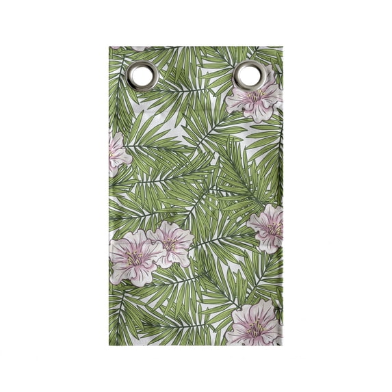 Tropic Hanging Pocket Organizer, Aloha Foliage Botanical Art with Flowers on Leaves, Printed Polyester Storage Bag with Pockets, 9" x 27", Olive Green Blush