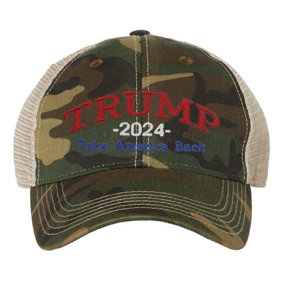 Tropic Hats Embroidered Trump 2024 Take America Back Legacy Snapback Ballcap - Woodland Camo