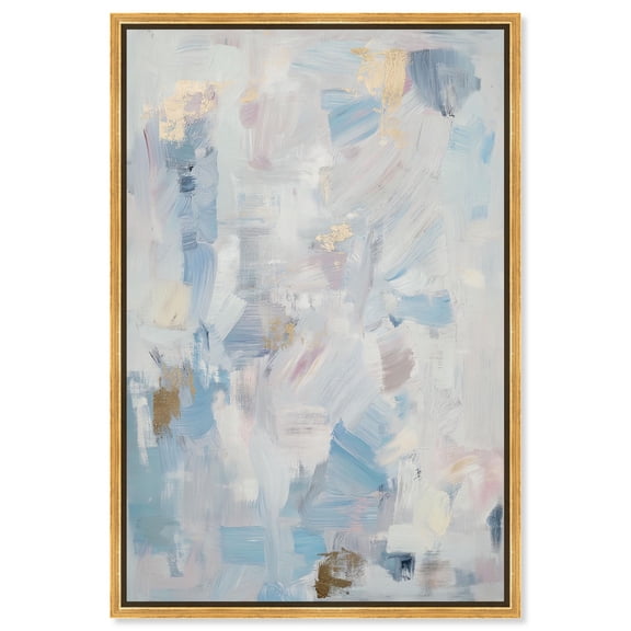 Tropic Ice Canvas Print Calming Blue Wall Art by Art Remedy, Gold Frame, 30 x 45